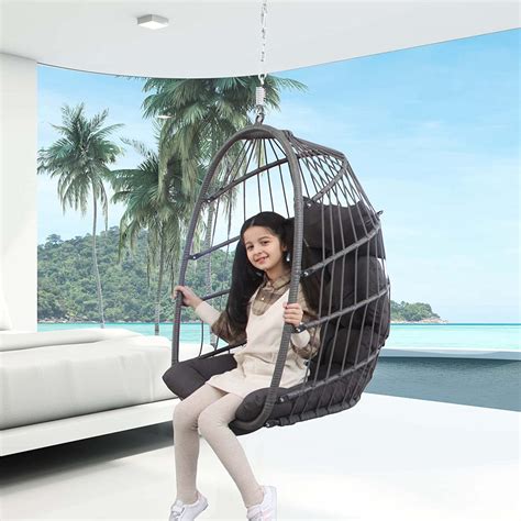 Swing Egg Chair Without Stand Indoor Outdoor Wicker Patio Basket