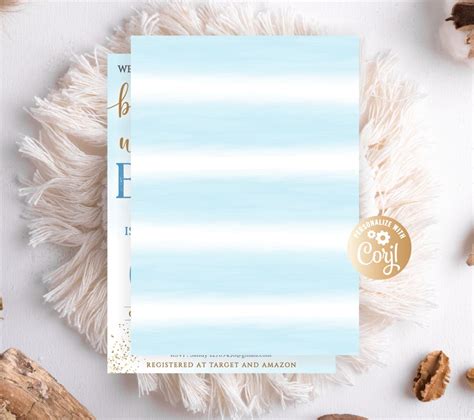 Editable Boy Bear Hot Air Balloon Baby Shower Invitations Etsy