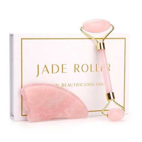 Rose Quartz Roller Slimming Face Massager Lifting Tool Natural Jade Facial Massage Roller Stone