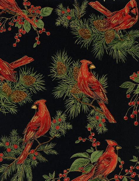 Christmas Fabric Timeless Treasures Holiday Red Cardinals