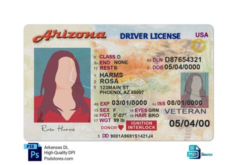 Arizona Driver License Template Psd Stores