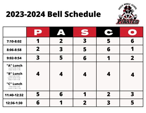 Schedule | Pasco Middle School