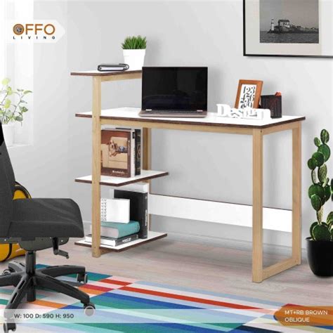 Promo OFFO LIVING Furniture Meja Tulis Meja Belajar Dengan Rak Buku