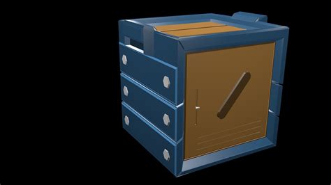 Low Poly Futuristic Box 1 3d Asset Cgtrader