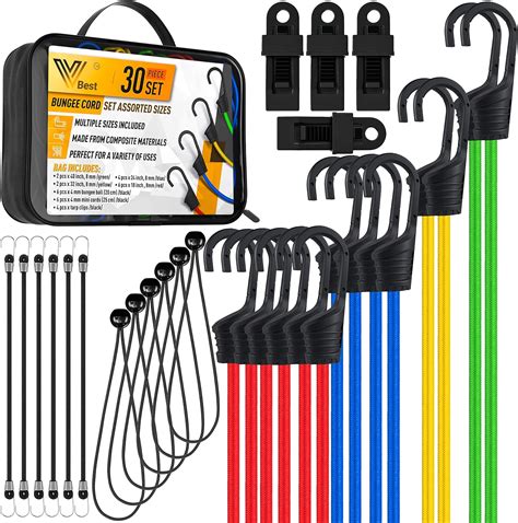 VBEST 30Pcs Bungee Cords With Hooks Bungee Cords Heavy Duty Outdoor