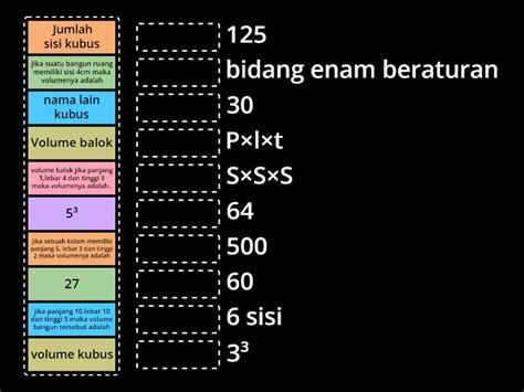 BANGUN RUANG Match Up