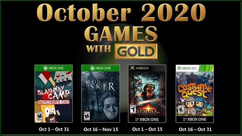 Xbox Live Games With Gold For October 2020 Xbox Live Xbox Games