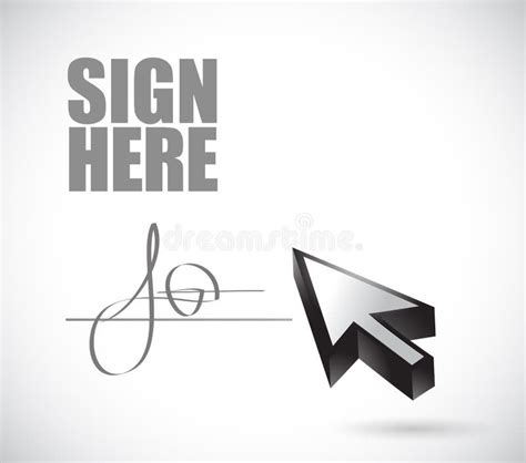 Sign Here Handwritten Stock Illustration Illustration Of Handwriting