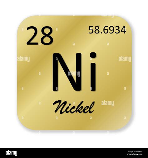 black nickel element  golden square shape isolated  white