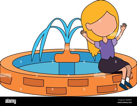 Girl Sitting In Park Sink Vector Illustration Design Stock Vector Image