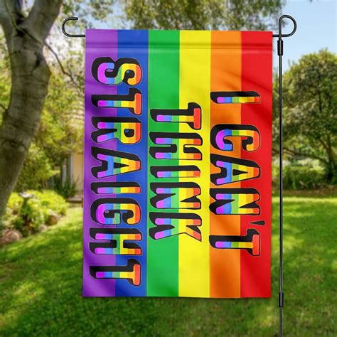 Unifinz Lgbt Pride Flag I Can T Think Straight Lgbt Rainbow Color Gard