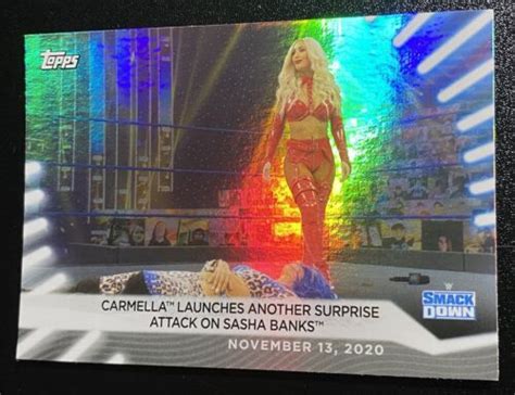 2021 Carmella Topps WWE Womens Division 95 Rainbow Foil Holo Card EBay