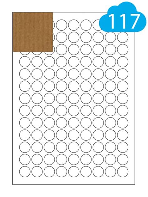 117 Brown Kraft Labels Per Sheet 19mm Circles Cl11719brkr