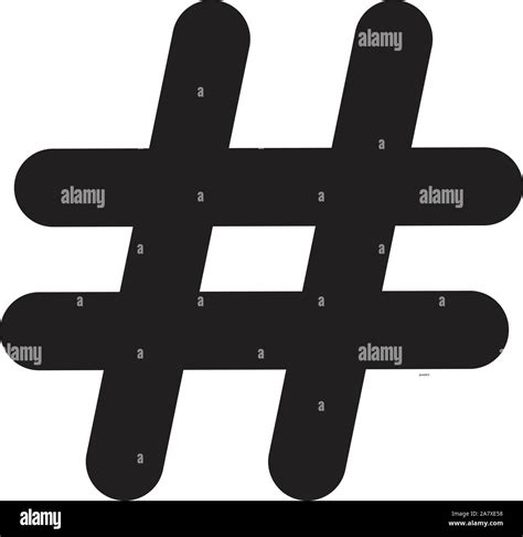 Black Hashtag Icon On White Background Flat Style Hashtag Icon For