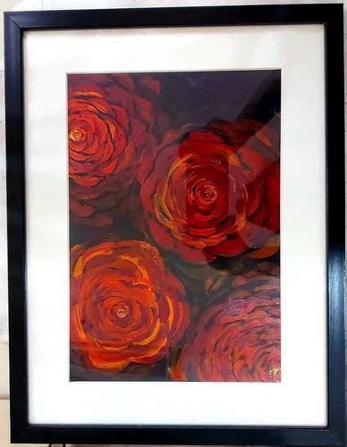 Matte Paper Abstract Red Roses Watercolor Painting, Size: 10x12inches ...