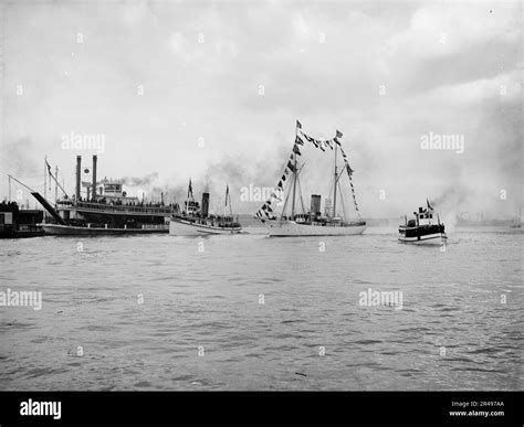 Mardi Gras New Orleans Approach Of Fleet With Rex C1900 Stock Photo