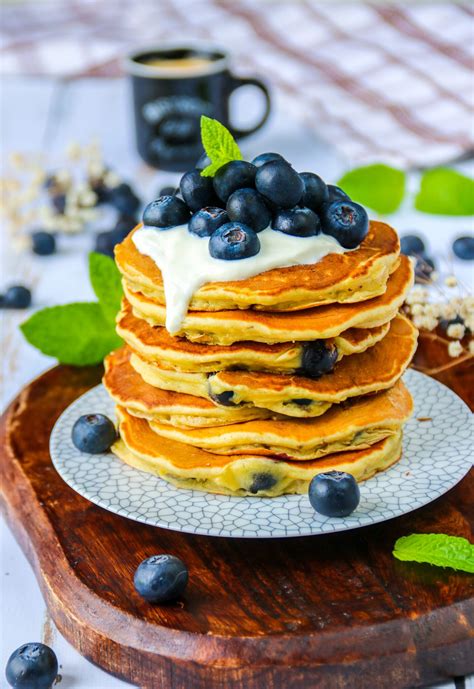 Pancakes Banane Et Myrtilles Healthyfood Creation