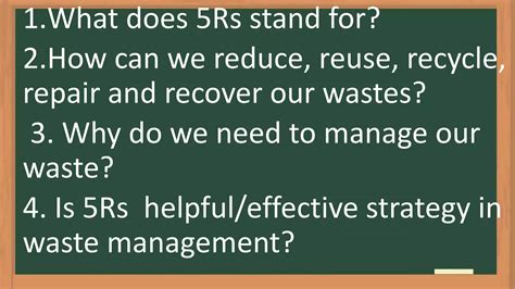 Science 5rs In Waste Managementpptx