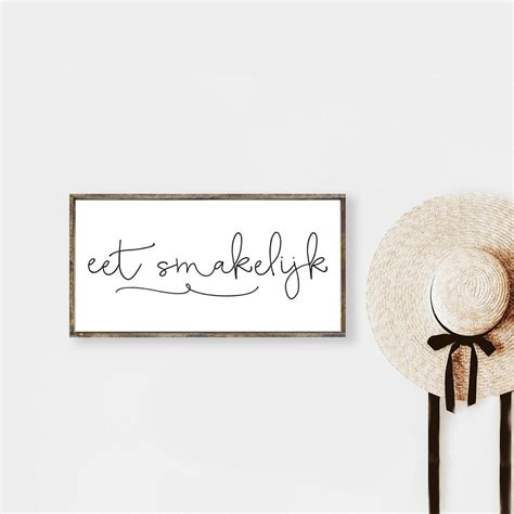 Eet Smakelijk Sign Dutch Wood Sign Gezellig Sign Etsy