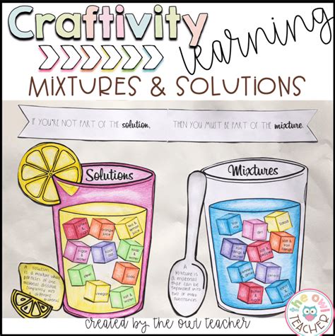 Mixtures And Solutions Craftivity The Owl Teacher By Tammy Deshaw