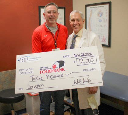 OIP gives $12,000 to Central Pennsylvania Food Bank - Orthopedic ...