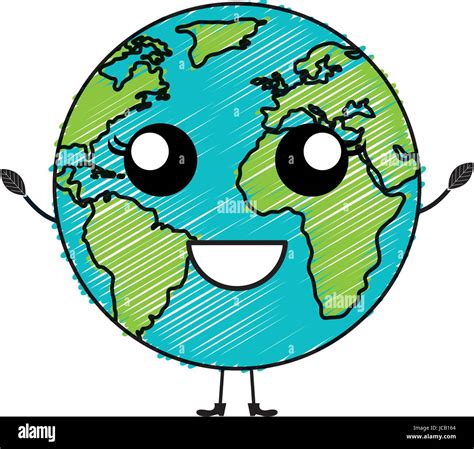 World Planet Earth Kawaii Character Stock Vector Image And Art Alamy