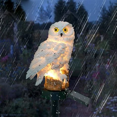 Садовый газонный светильник Сова на солнечной батарее водонепроницаемый ...