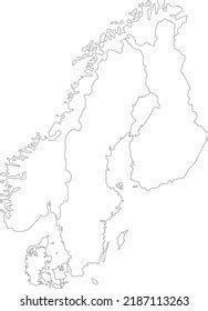 Vector Illustration Scandinavia Map Stock Vector Royalty Free