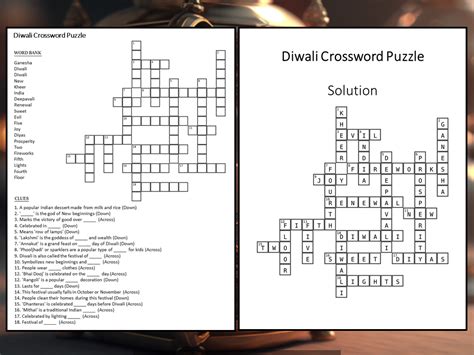 Diwali Crossword Puzzle Worksheet Activity Teaching Resources