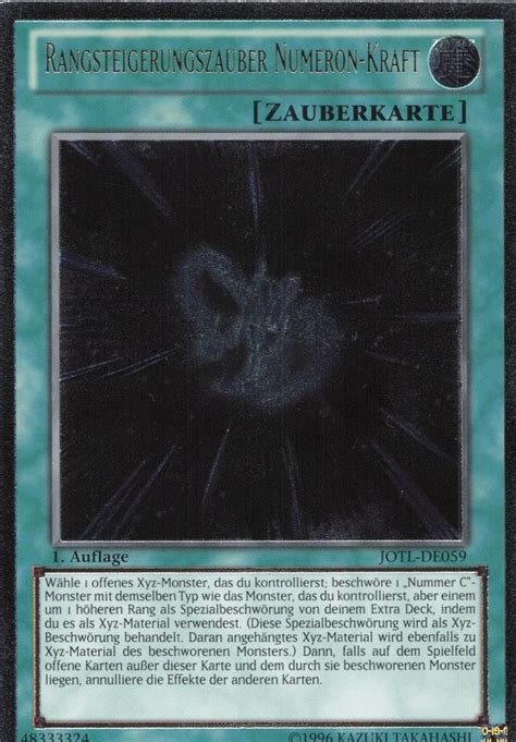 Recollectibles Sammelkarte Yugioh Karte Rangsteigerungszauber Numeron