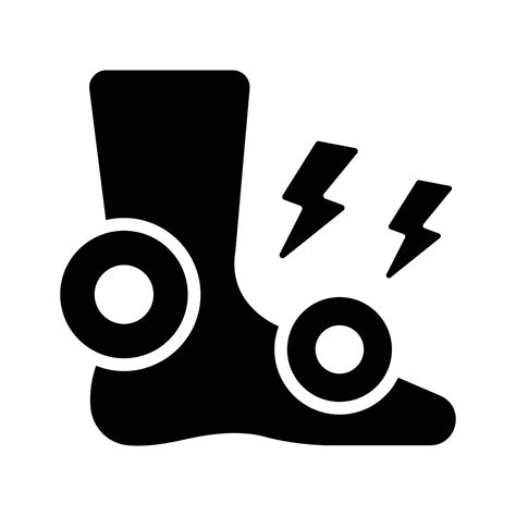 Icon depicting foot pain, with symbols indicating discomfort and injury
