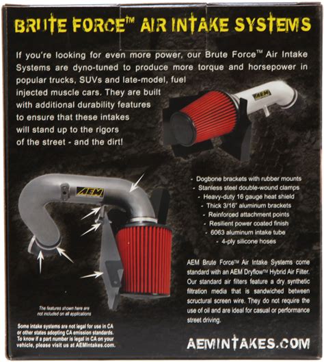 AEM Electronics Dryflow Synthetic Air Filter Brute Force 2 75 21