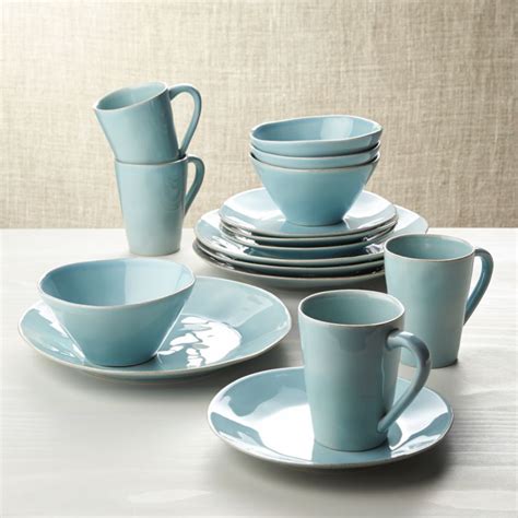 Marin Blue 16-Piece Dinnerware Set | Crate and Barrel