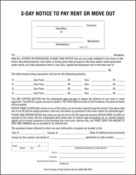 3 Day Eviction Notice Form California Form Resume Examples EmVKxzN2rX