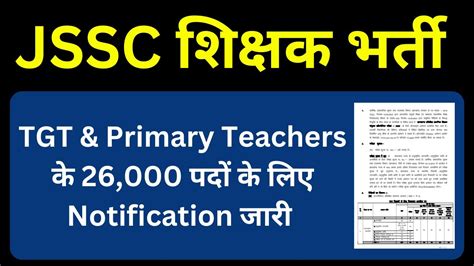 Primary Teacher Vacancy Notification Out In Jharkhand Tgt