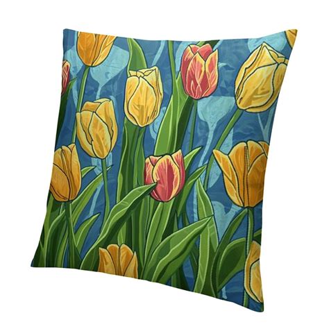 Creowell Dark Yellow Romantic Flowers Floral Throw Pillow Covers