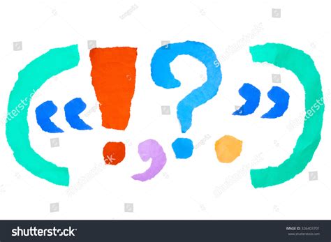 Set Color Paper Alphabet Punctuation Mark Stock Photo