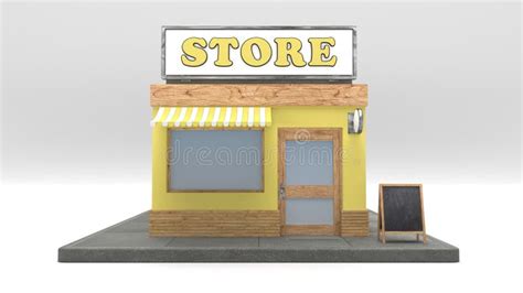 3d Cartoon Shop Stock Illustration Illustration Of Store 254982735