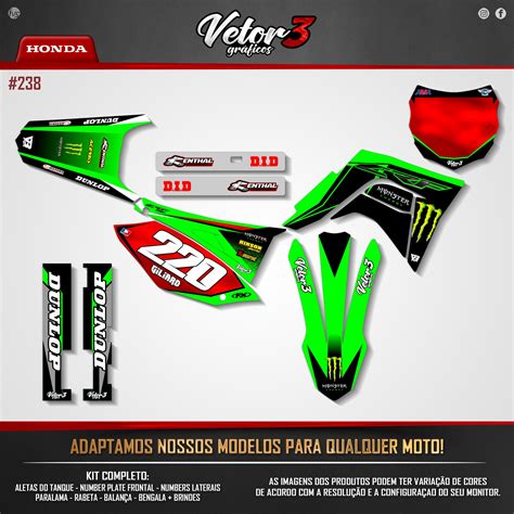 Kit Gr Fico Adesivo M Honda Crf Biker Amx Avtec