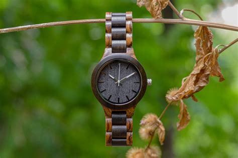 Reloj Articulado De Madera En Dos Colores Kumasi Mm Woodenson Per