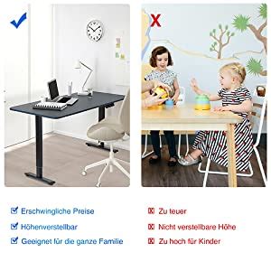 Sonnewelt Bureau Lectrique R Glable En Hauteur Cadre De Table