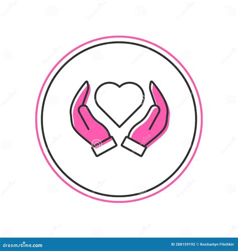 Filled Outline Heart In Hand Icon Isolated On White Background Hand