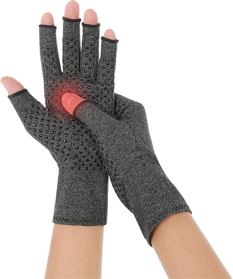 Comnico 1 Pair Arthritis Gloves Compression Spandex Orthopedic Brace Textured