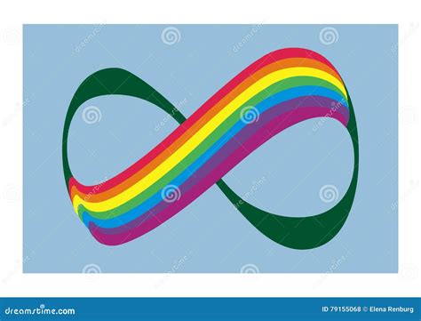 El Arco Iris Y El Número 8 Simboliza El Infinito Logotipo Del Vector