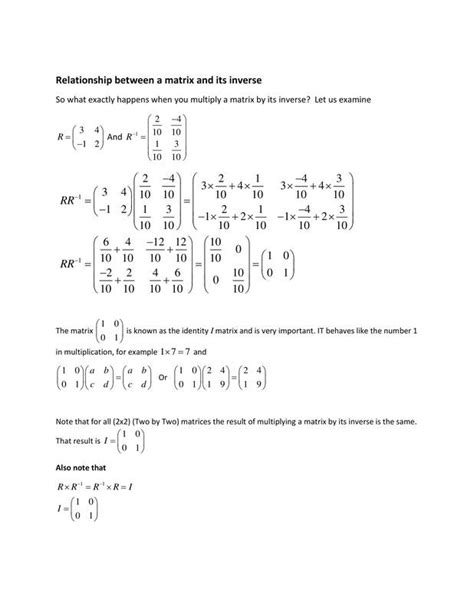 Matrices And Their Inverses Csec Math Tutor