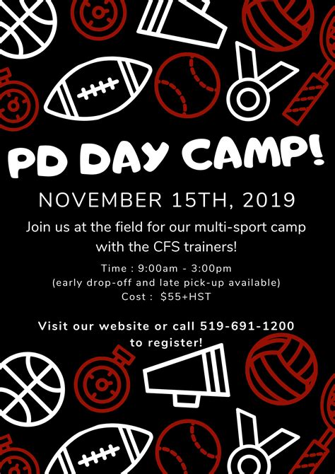 PD Day Camp Poster-2 - Centrefield Sports Indoor Sports Complex