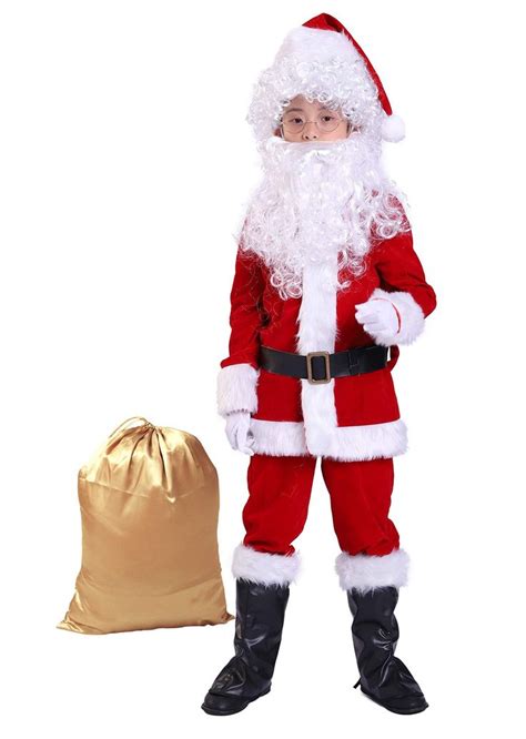 Bapbog Children's Deluxe Santa Suit Christmas Costume，Kids Christmas ...