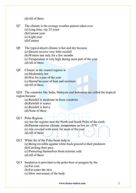 Question & Answer For Class 7 Science Chapter 7 Weather, Climate and