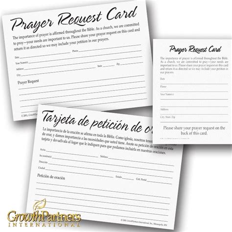 Prayer Request Cards - GrowthPartners International