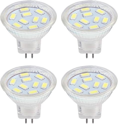 Led Mr11 Light Bulbs 2w 12v 20w Halogen Replacement Gu4 Bi Pin Base Daylight White 6000k